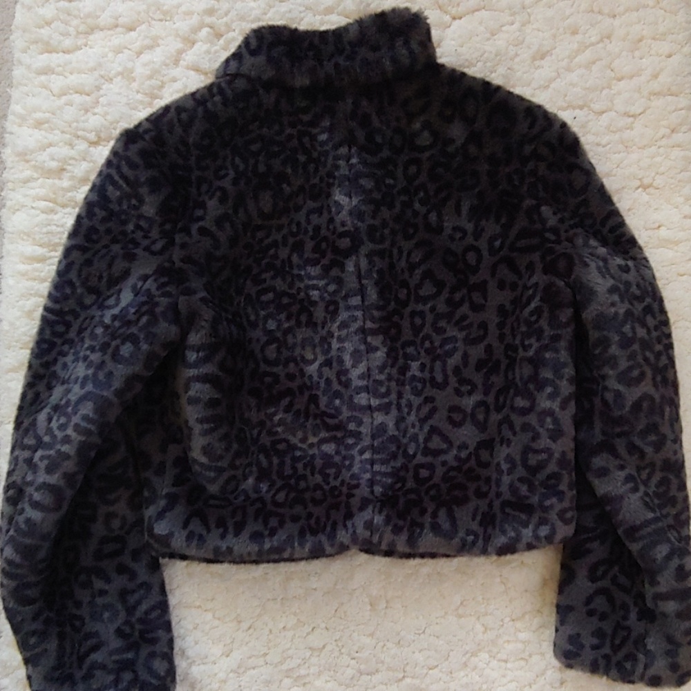 Cache Faux Fur Leopard Print Jacket crop - Picture 3 of 5